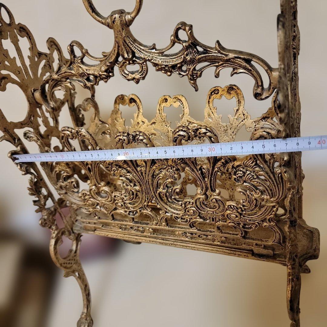 ヴィクトリアンスタイル マガジンラック 物入れ アンティーク仕上げ