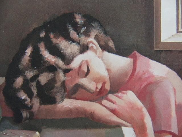 前田利昌、【夢みる女】、希少な額装用画集より、新品額装付、状態良好