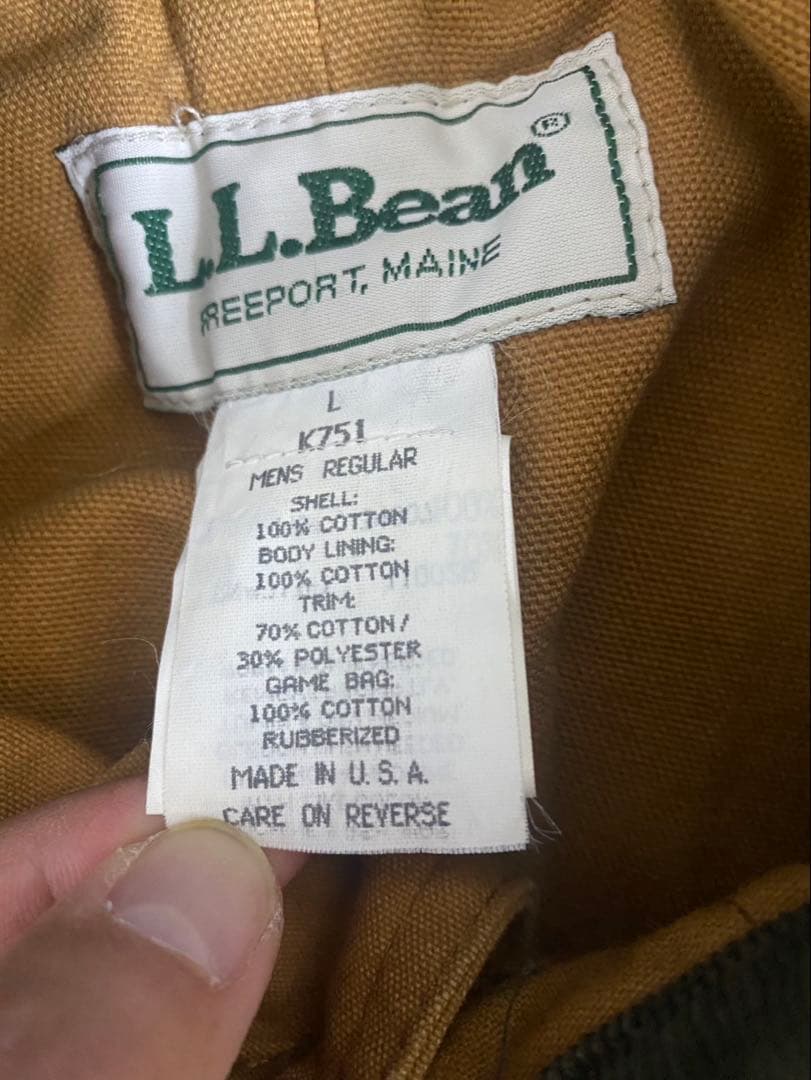 USA製 L.L.Bean ハンティングジャケット L ヴィンテージ ダック地