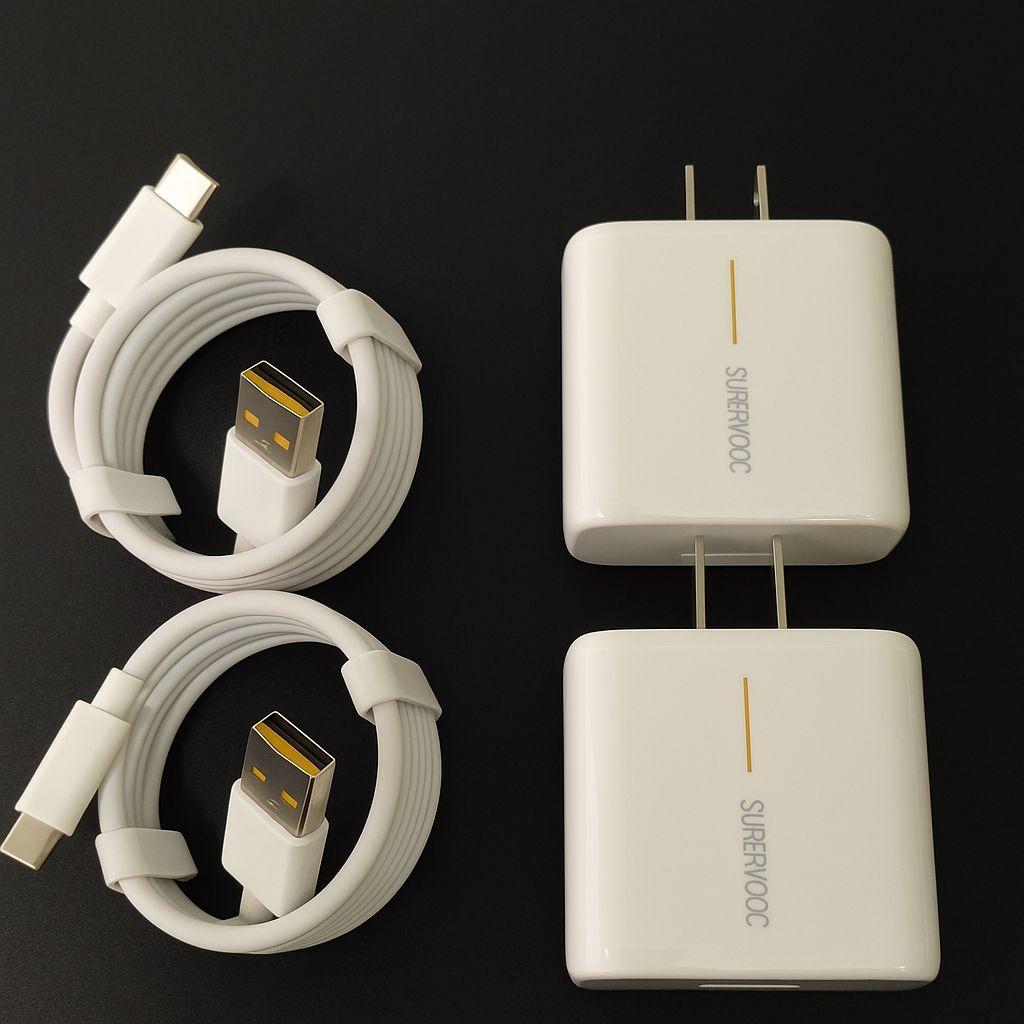 OPPO 65W急速充電器 充電ケーブル付き SUPERVOOC対応 2個 - メルカリ