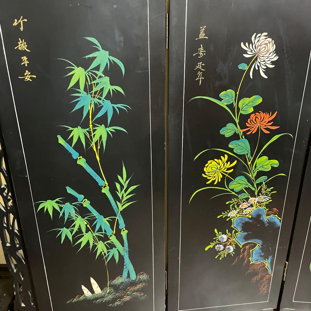 高級 中国美術骨董品 中国屏風 天然石 翡翠 珊瑚 縁起物 風水 - メルカリ