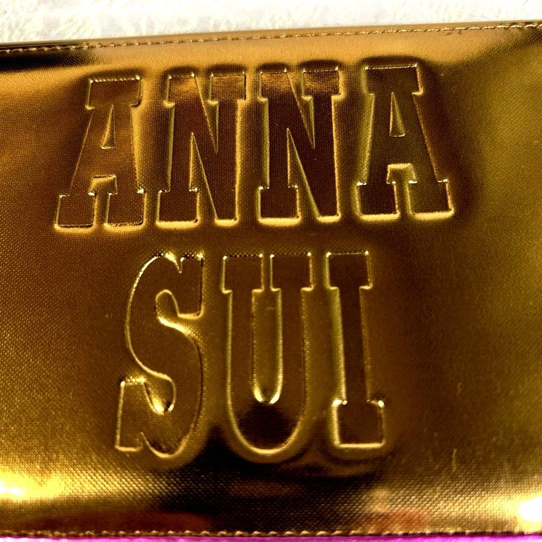 レア☆ANNA SUI アナスイ パスポートケース ゴールド やぎ革 牛革 旅行