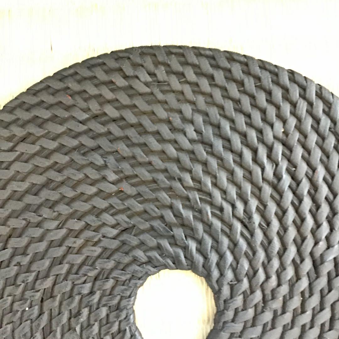 茶道具 釜敷 籐編み釜敷 船橋重郎作 桐共箱 紙箱 S236KS