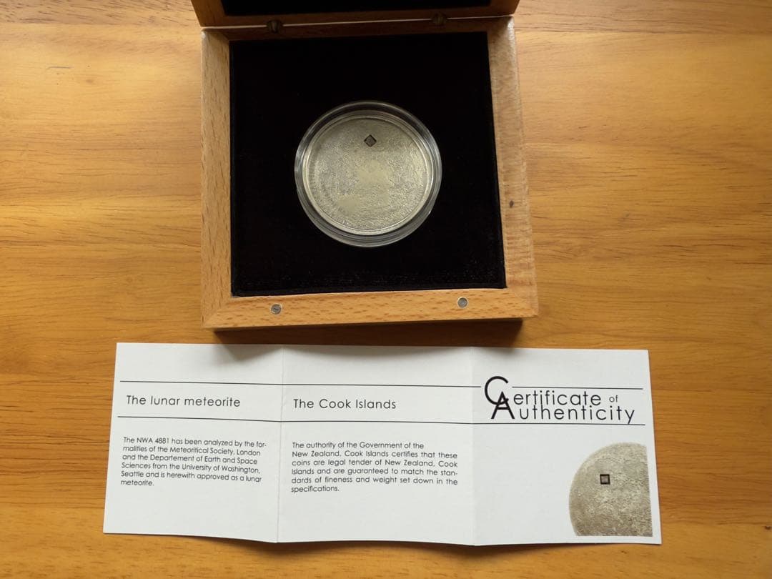 5ドル銀貨 隕石2009年 シルバーThe Moon月隕石