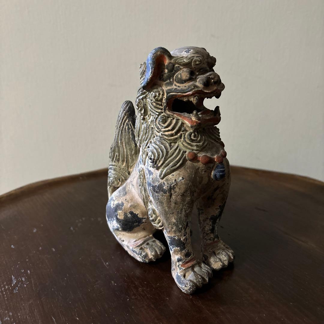 古琉球 壷屋 シーサー 狛犬 アンティーク 骨董信仰 招き猫 福助 古美術