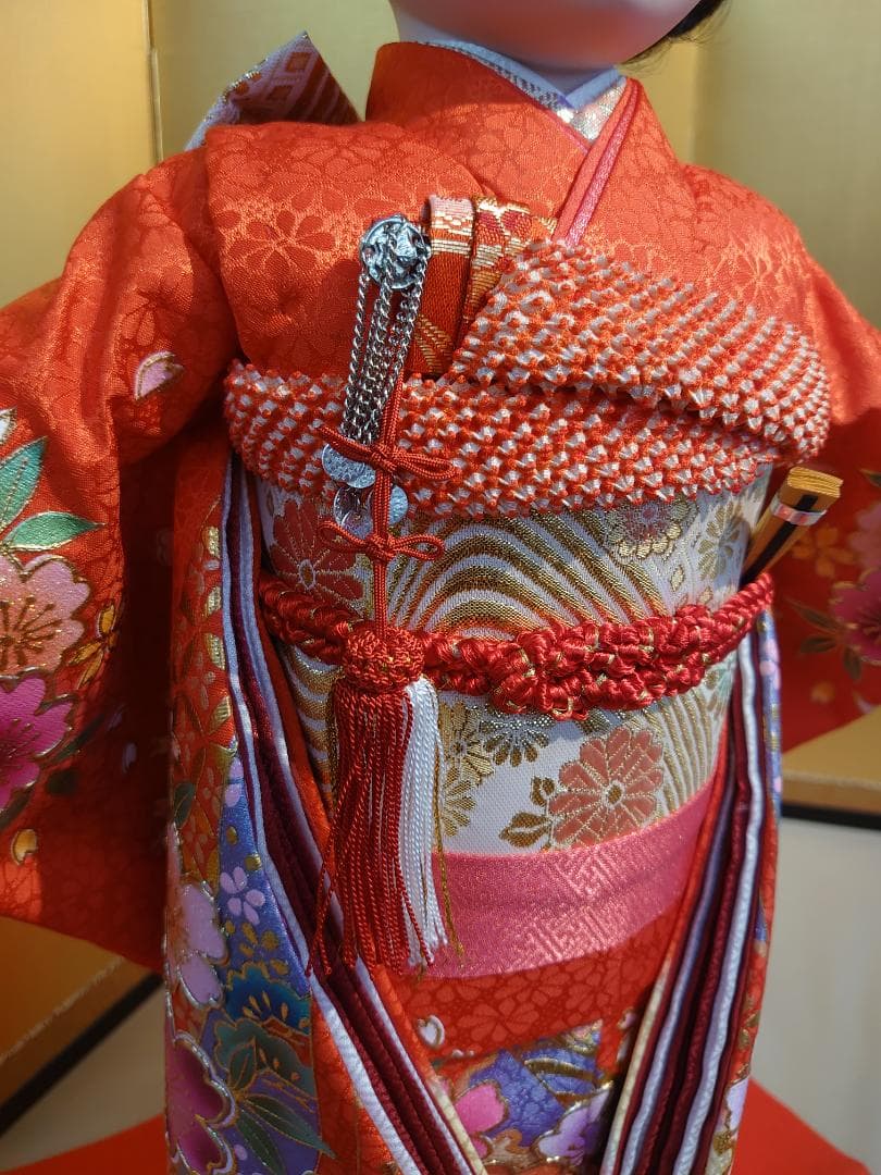 ●新品●敏光作●　市松人形　金彩衣装