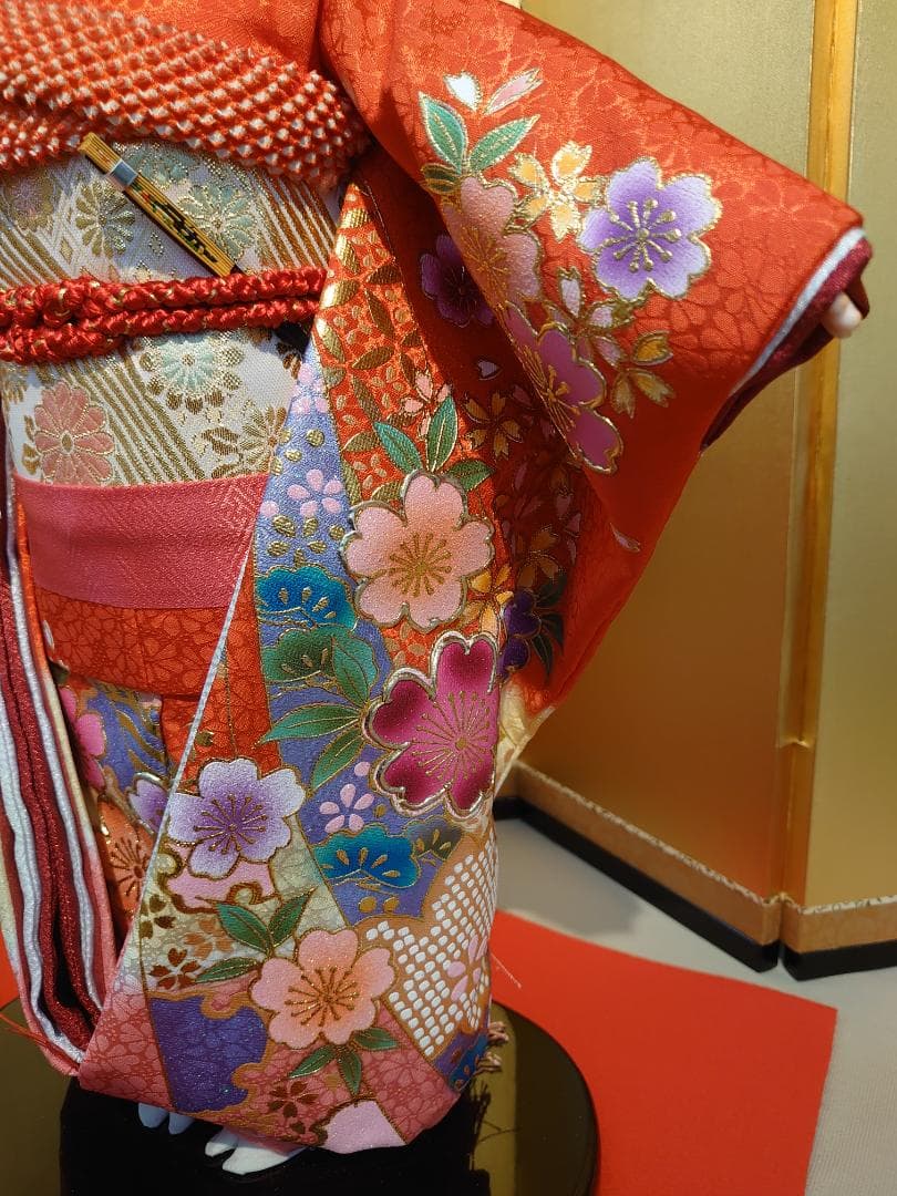 ●新品●敏光作●　市松人形　金彩衣装