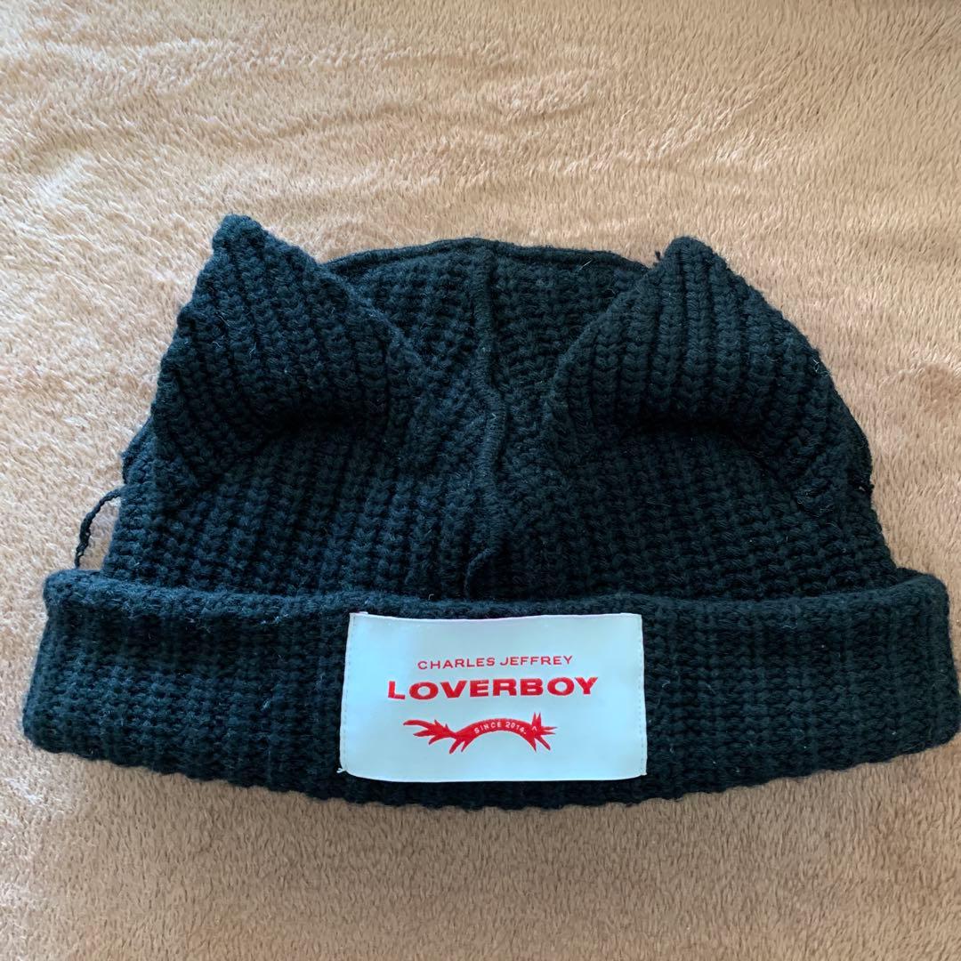 LOVERBOY 猫耳ニット帽 黒 CHARLES JEFFREY - メルカリ