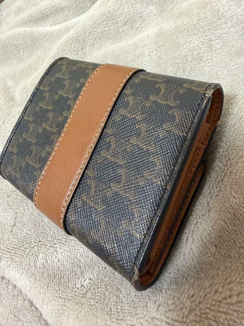 CELINE 三つ折り財布 ダークブラウン - メルカリ