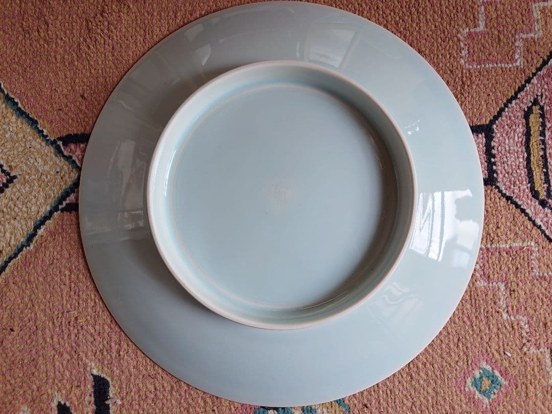 塚本快示 人間国宝 31cm青白磁 大皿