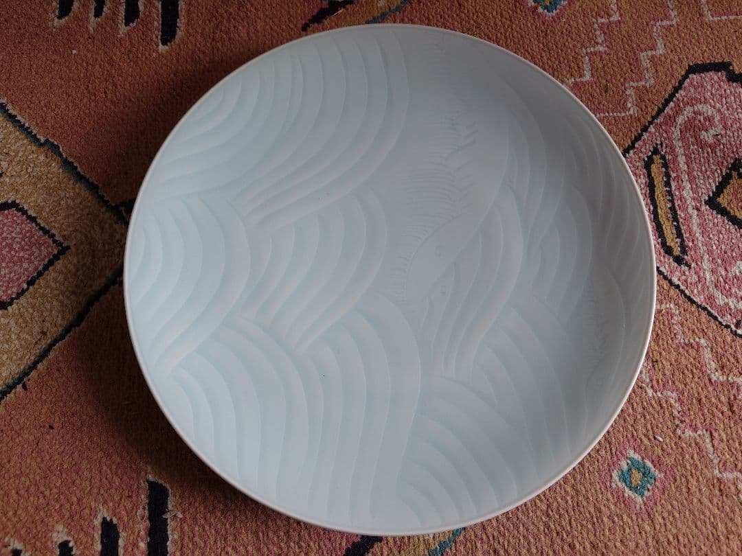塚本快示 人間国宝 31cm青白磁 大皿