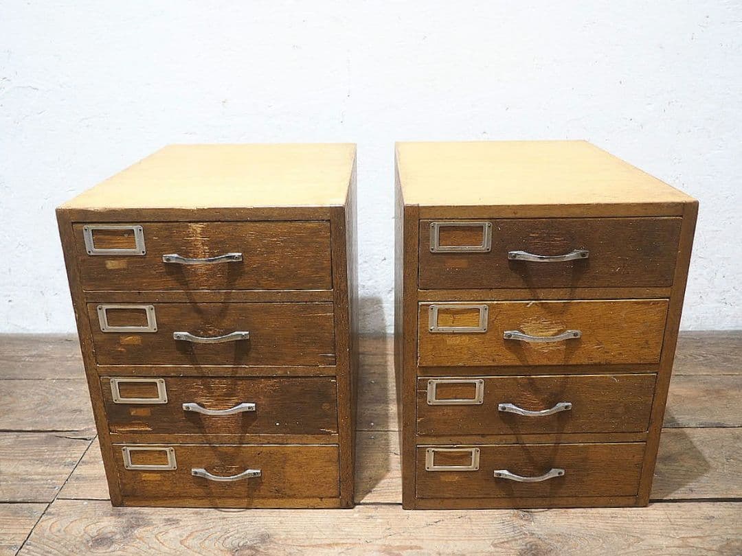 1399 2台セット ビンテージ 小引き出し 収納棚 書類ケース レトロ 古