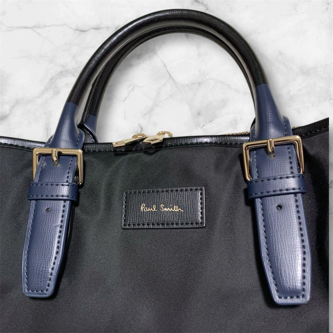 PaulSmithポールスミス★ビジネスバッグ自立型A4可2wayナイロンレザー