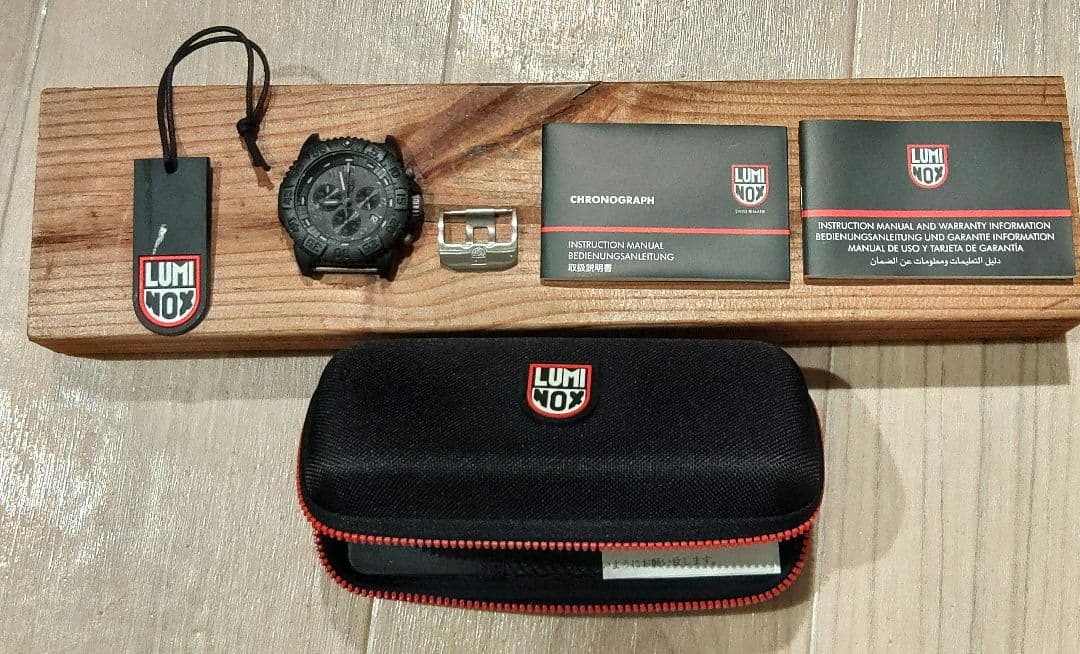 電池交換済　稼働品 LUMINOX 3080 黒 クロノ 箱説付