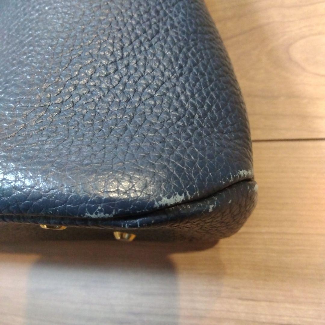 アタオ チヴィ 2way ショルダーバッグ ハンドバッグ レザー ネイビー