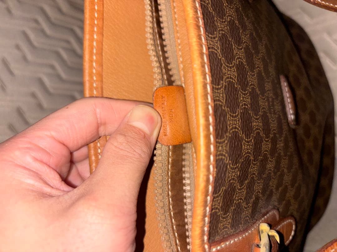 セリーヌ　マカダム　ダークブラウン ドットパターン トートバッグ