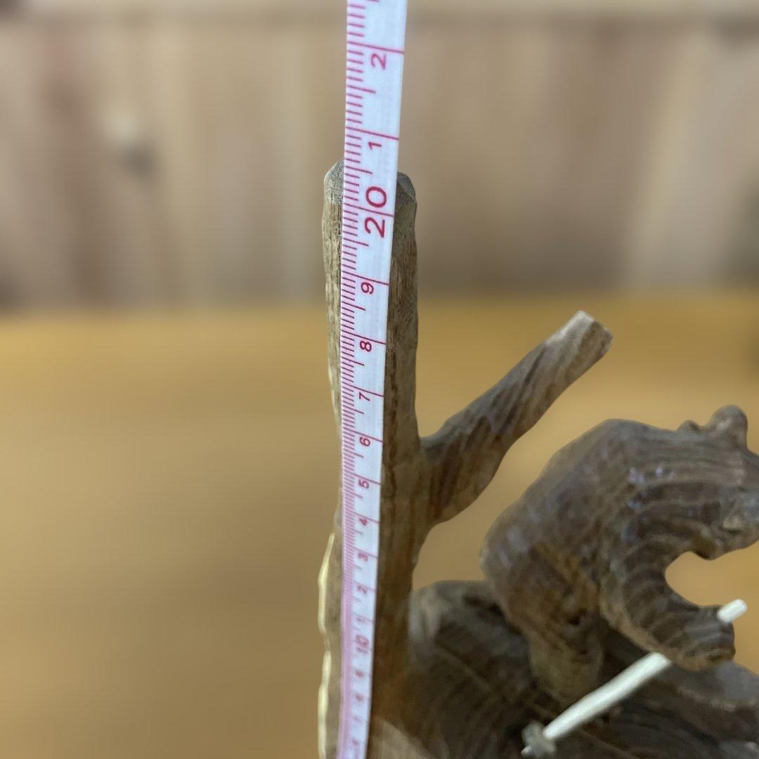 レア！ 中川貞司 スキー熊 クマの彫刻 約20cm高