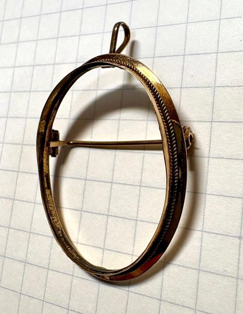 K14 カメオ用空枠 ブローチ ペンダントトップ - メルカリ