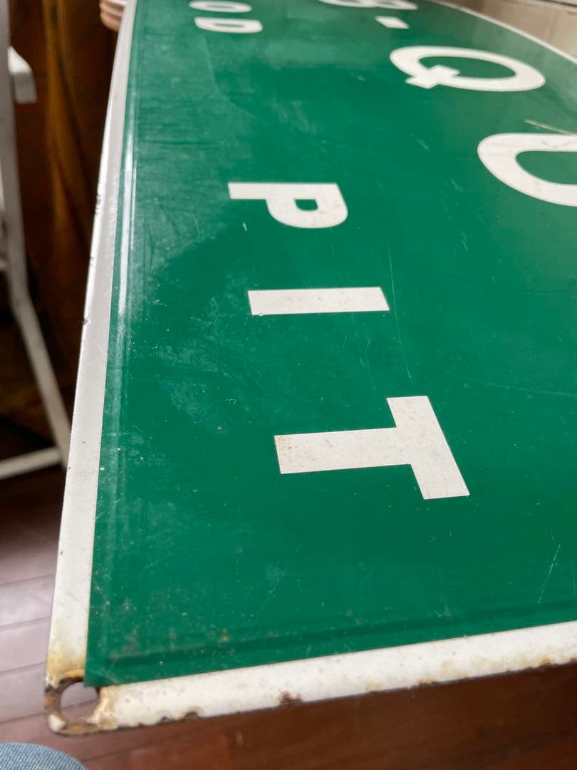 アンティーク ホーロー サイン プレート グリーン 看板 アメリカ 特大 レア