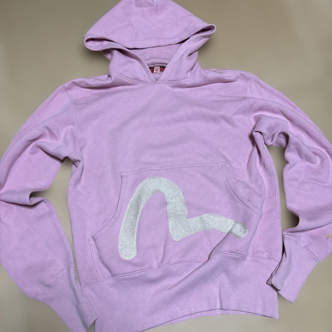 Evisu ピンク パーカー Y2K 短丈 カモメ刺繍