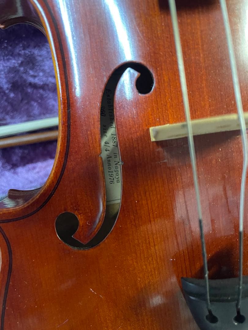 スズキNo.360 バイオリン4/4 1976年製　毛替え済　ケース、肩当付属