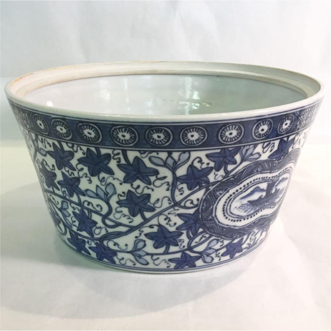 【茶道具】平安 井上春峰作　染付水指