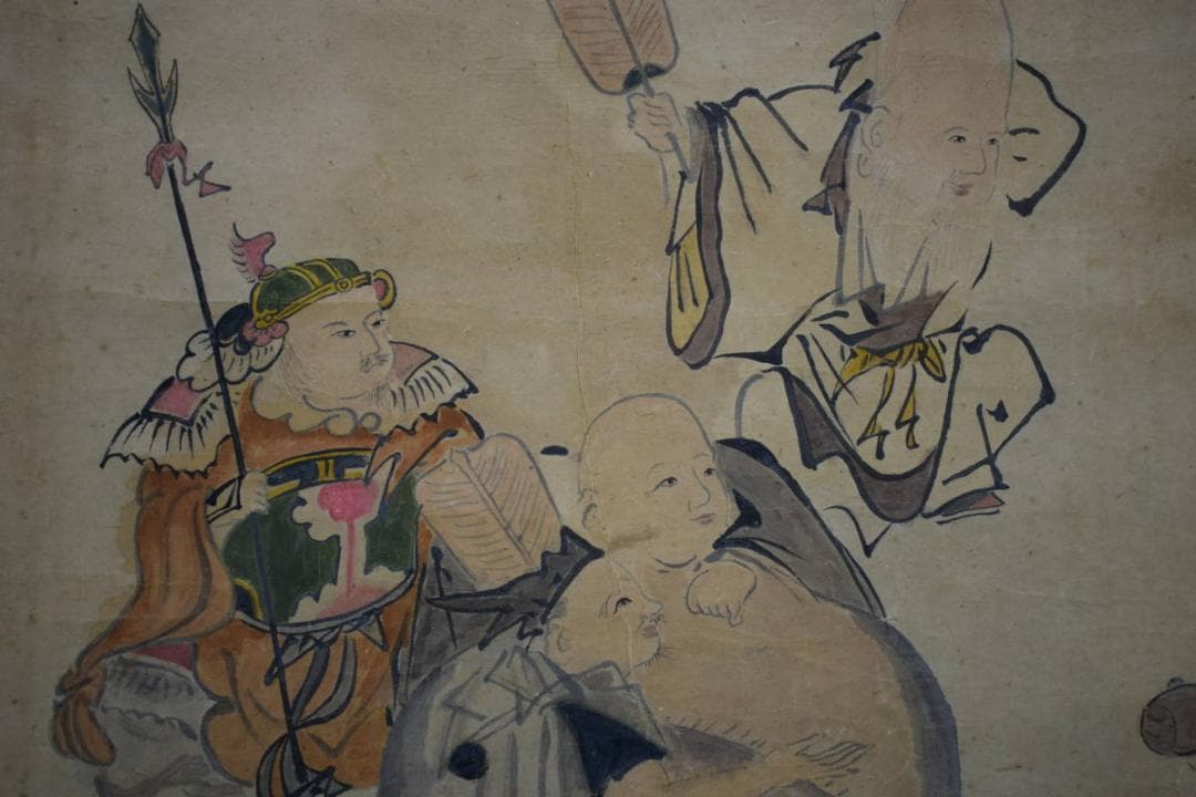 不詳/不明/七福神図/布袋屋掛軸HE-662