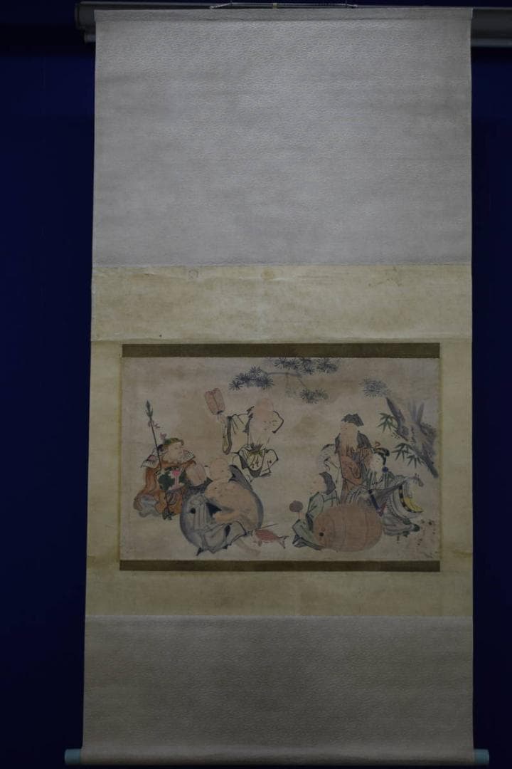 不詳/不明/七福神図/布袋屋掛軸HE-662