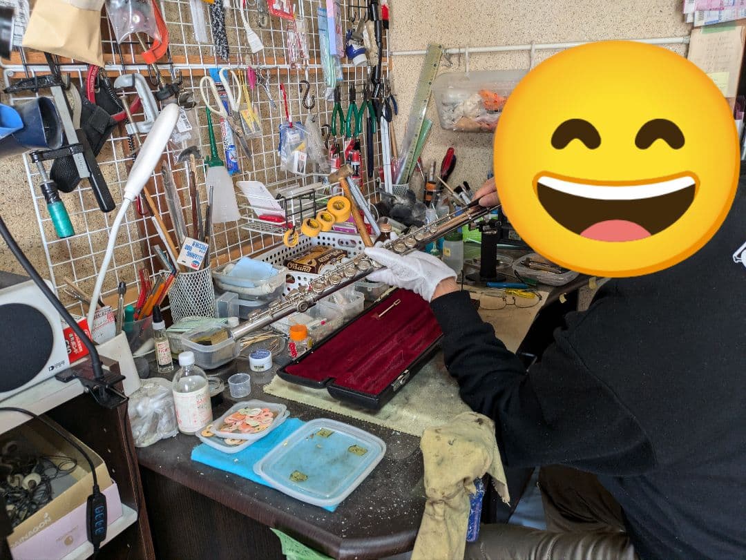 フルート　調整済美品　ヤマハ　YFL311（頭部管は銀製、Ｅメカ.銀メッキ仕様）