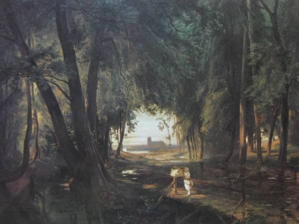 カール・ブレッヒェン、シュパンダウの森の道、19世紀外国巨匠作家