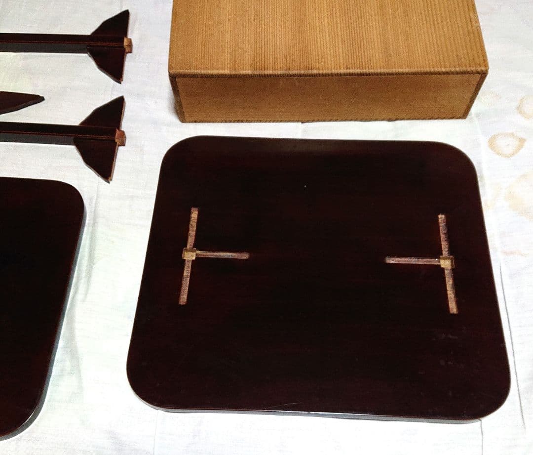 茶道具四方棚木製A453