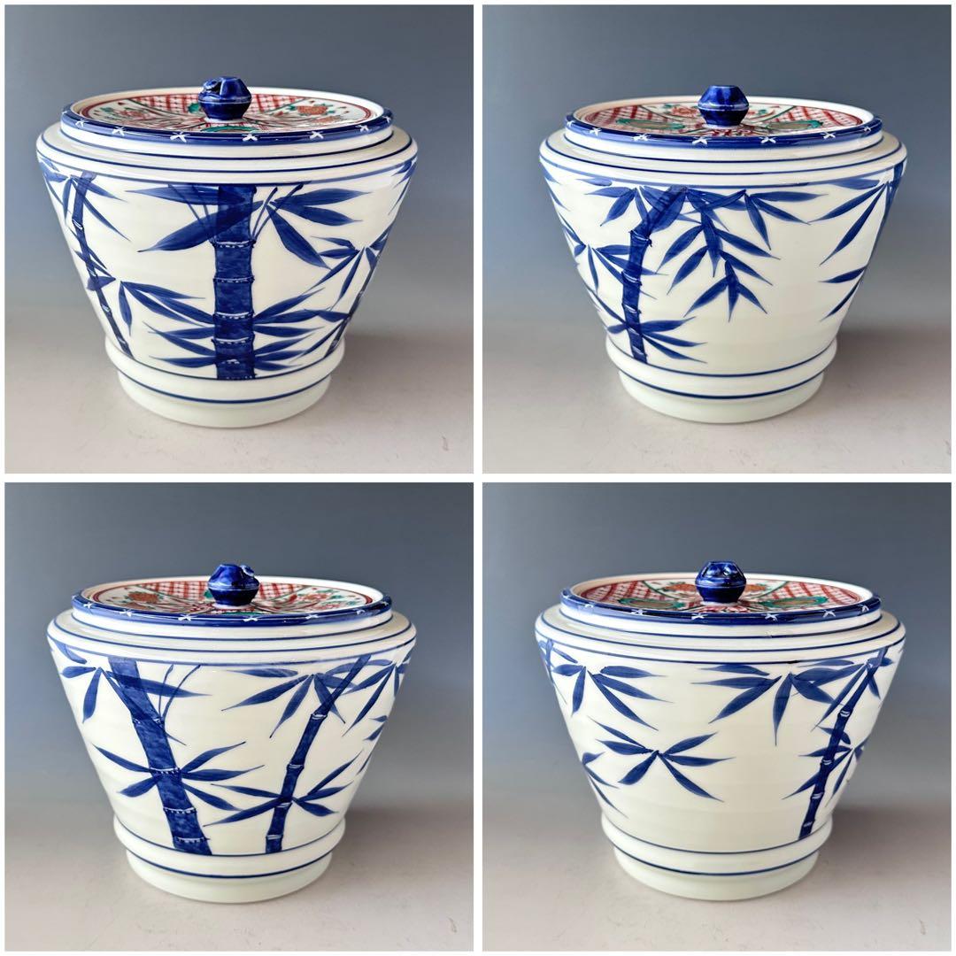 茶道具 染付 竹 水指 蓋赤絵 手塚桃峰 共箱 京焼 茶会 稽古 棚の通販は