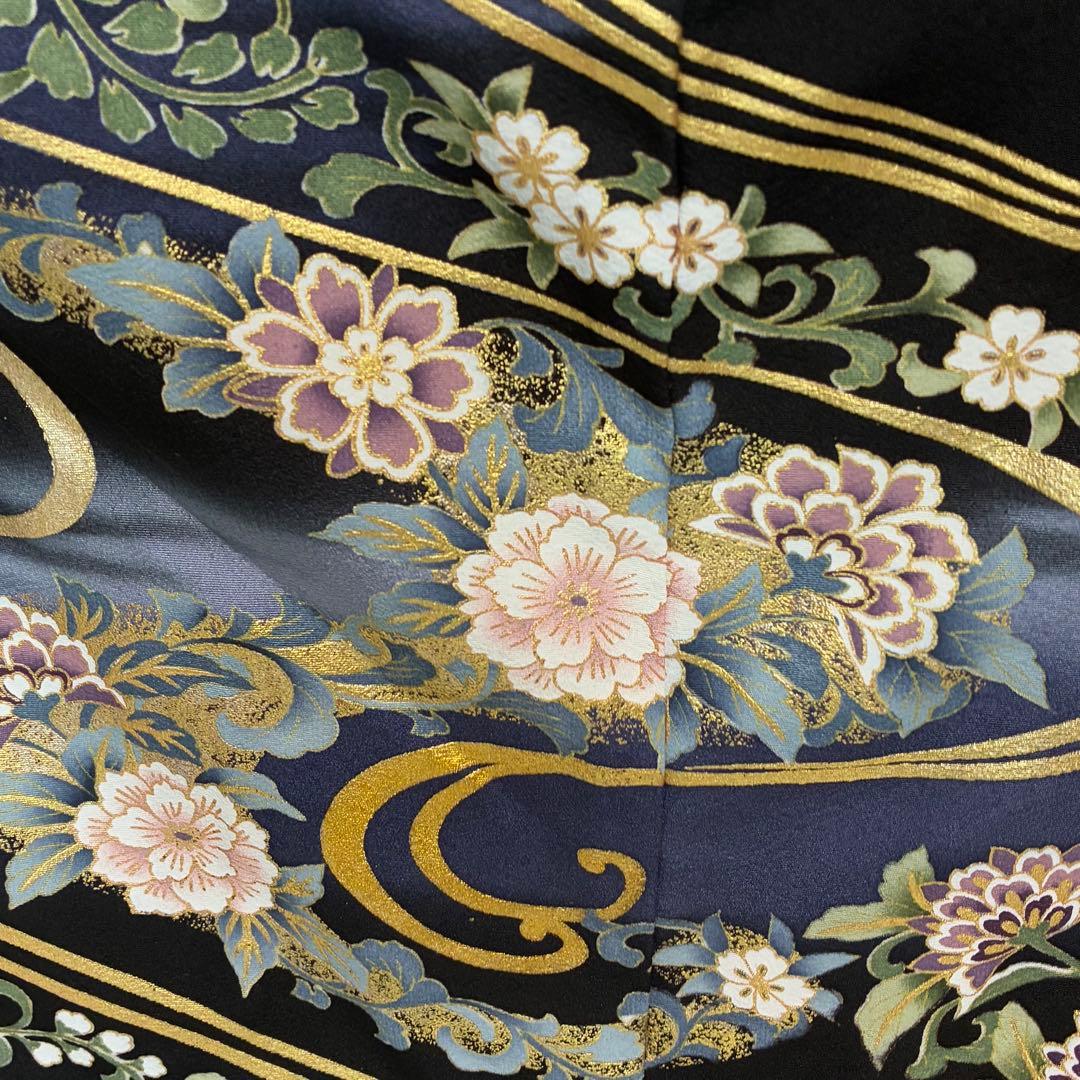 D158 黒留袖 孔雀 金駒刺繍 正絹 着物 袷 極美品 - メルカリ