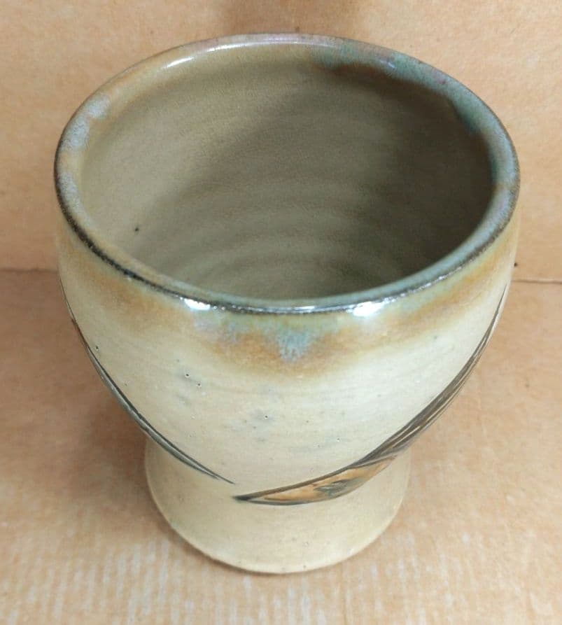 本物保証】人間国宝 金城次郎 ゴブレット 栞 共箱 美品 やちむん 壷屋