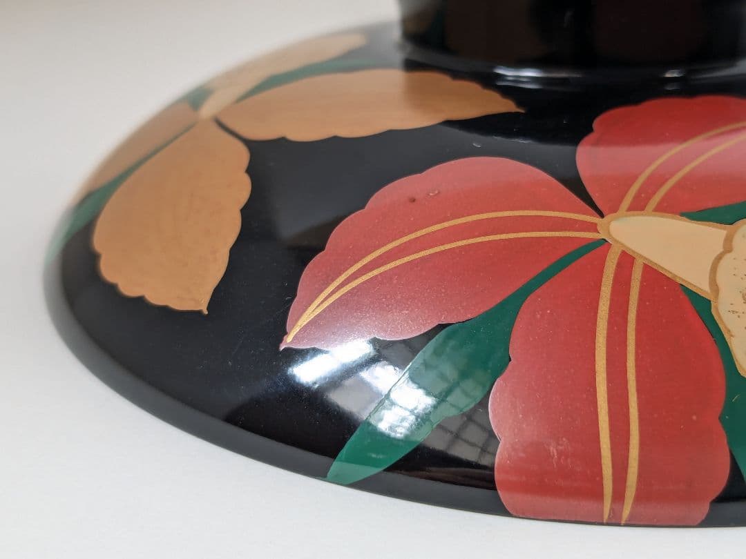 【未使用】本漆仕上げ　時代椀　会津塗　黒　芙蓉　吸物椀　三越　伝統漆器　5客