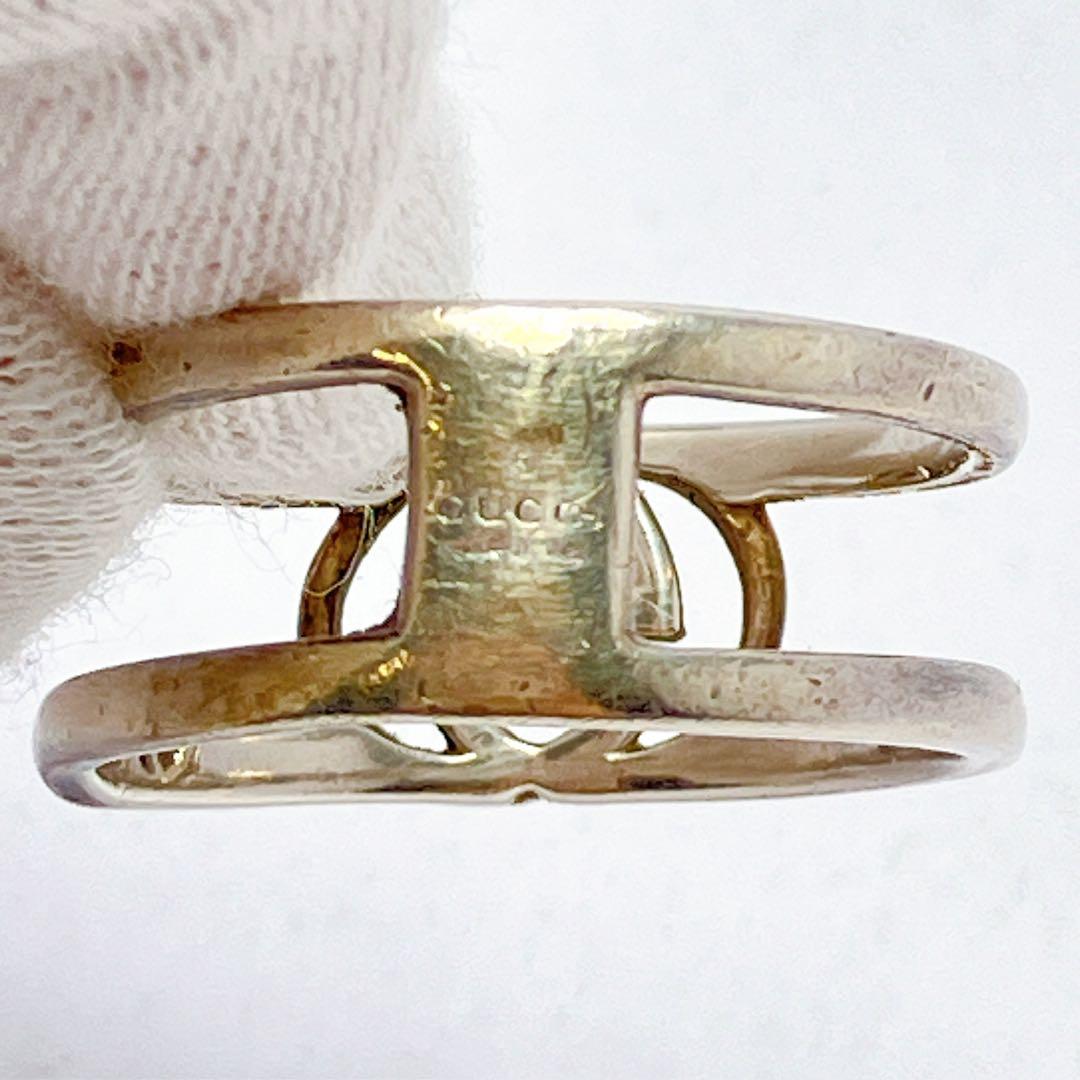 3139◯ GUCCI シルバー925 オープンリング ロゴデザイン サイズ21
