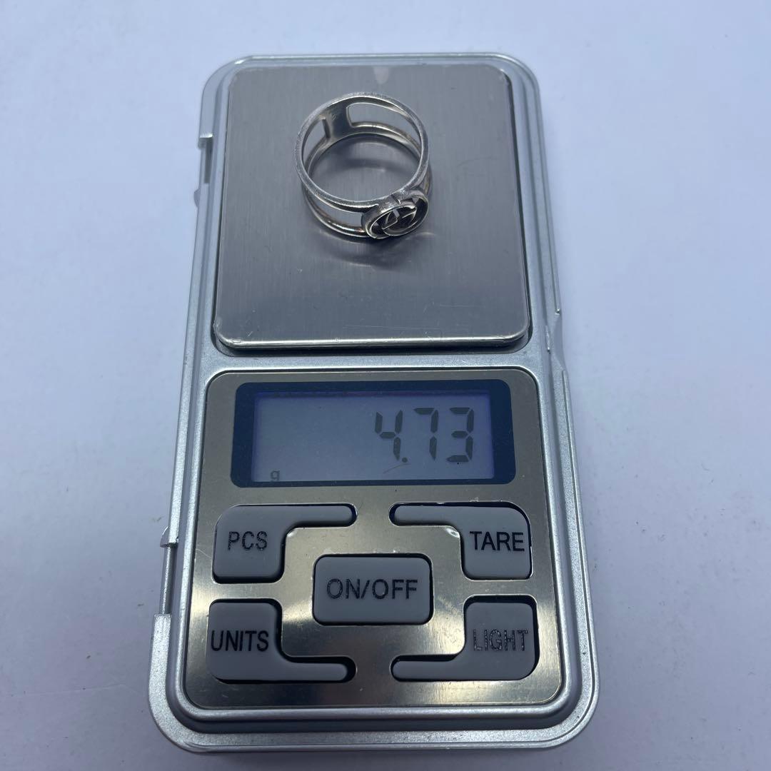 3139◯ GUCCI シルバー925 オープンリング ロゴデザイン サイズ21