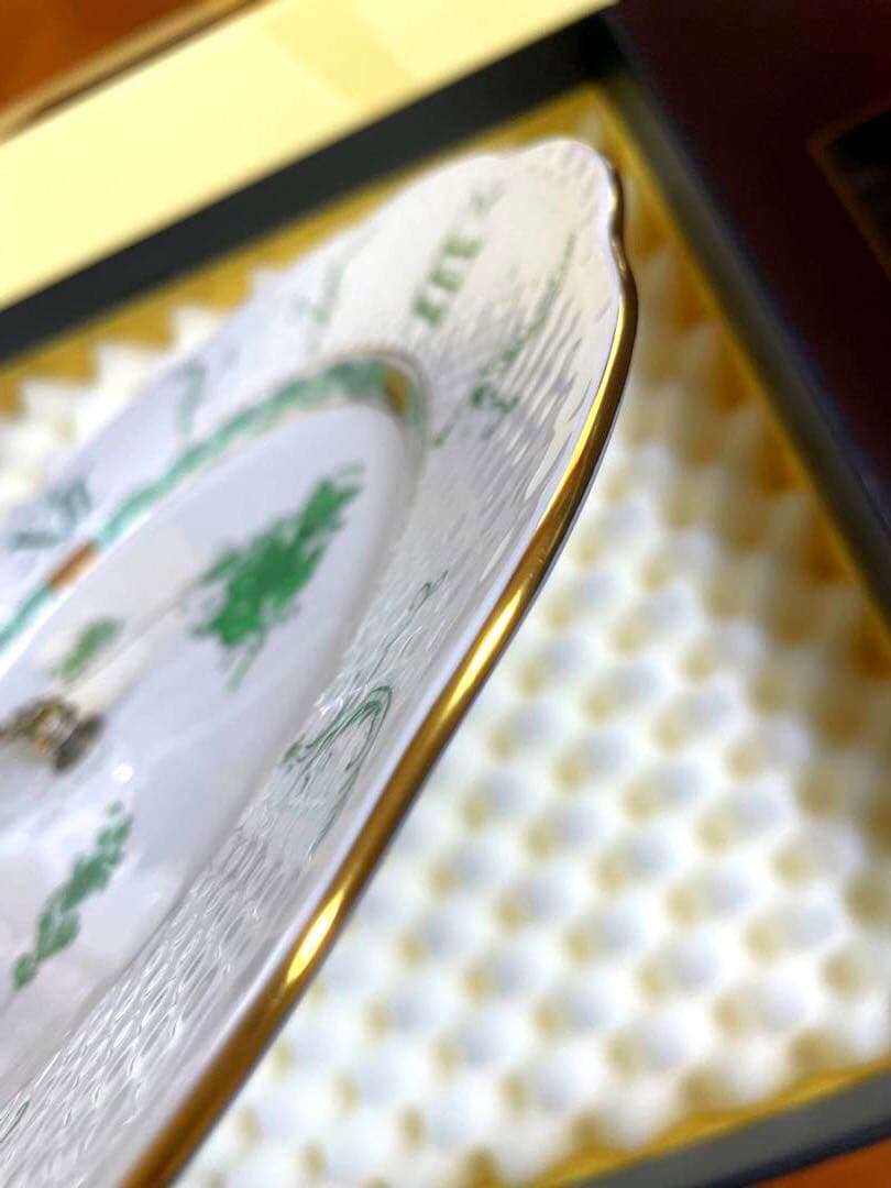 HERENDヘレンドアポニーグリーン ウォールクロック時計未使用美品