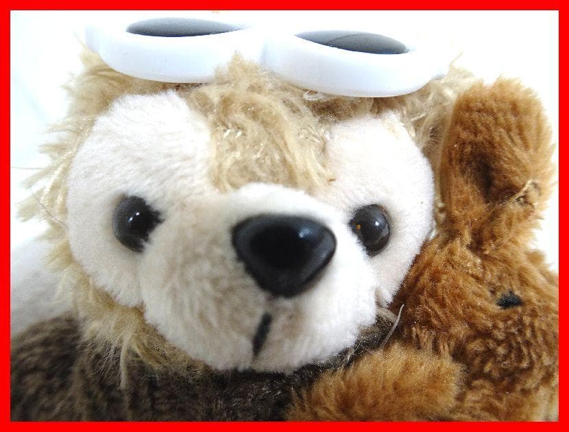 くま　ぬいぐるみストラップ　うさちゃんだっこ　サングラス　中古 Mイ-208