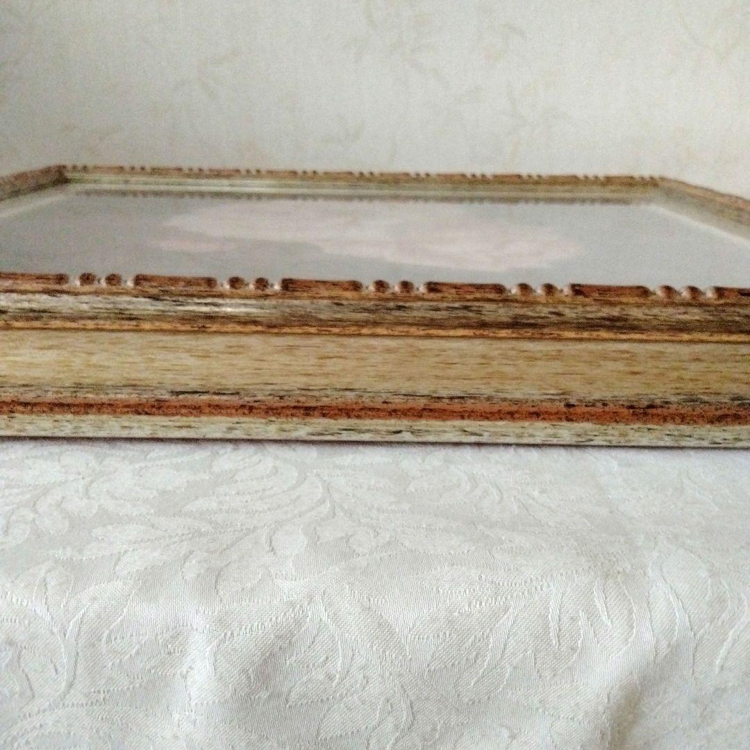 大型バラの絵画　装飾的ゴールドフレーム　金色額縁　アンティーク　イタリア製