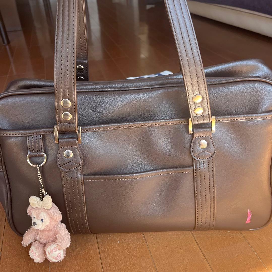 イーストボーイ スクールバッグ スクバ ブラウン 茶色 ピンク JK