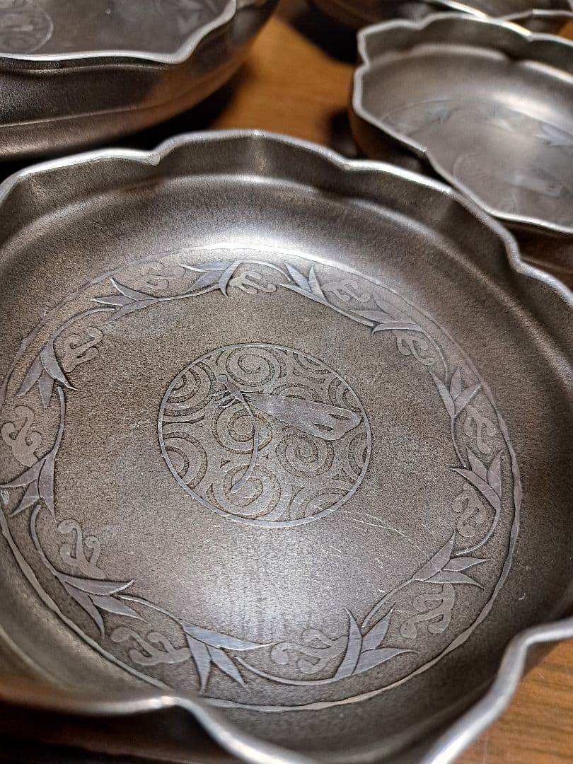 本錫　継山　皿　菓子皿