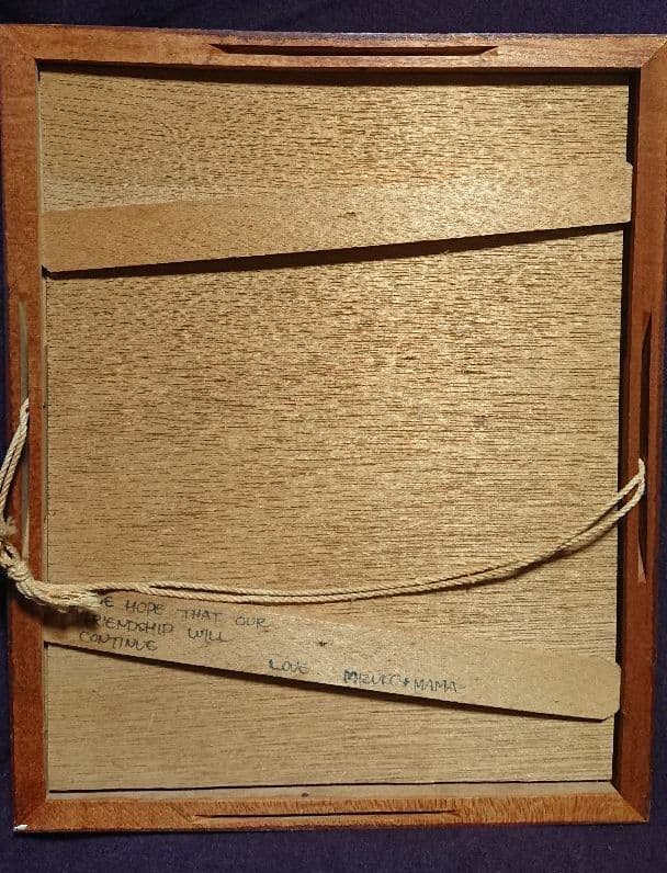 ヴィンテージ古い刺繍絵画    ヨーロッパの少女の絵画     アンティークの絵