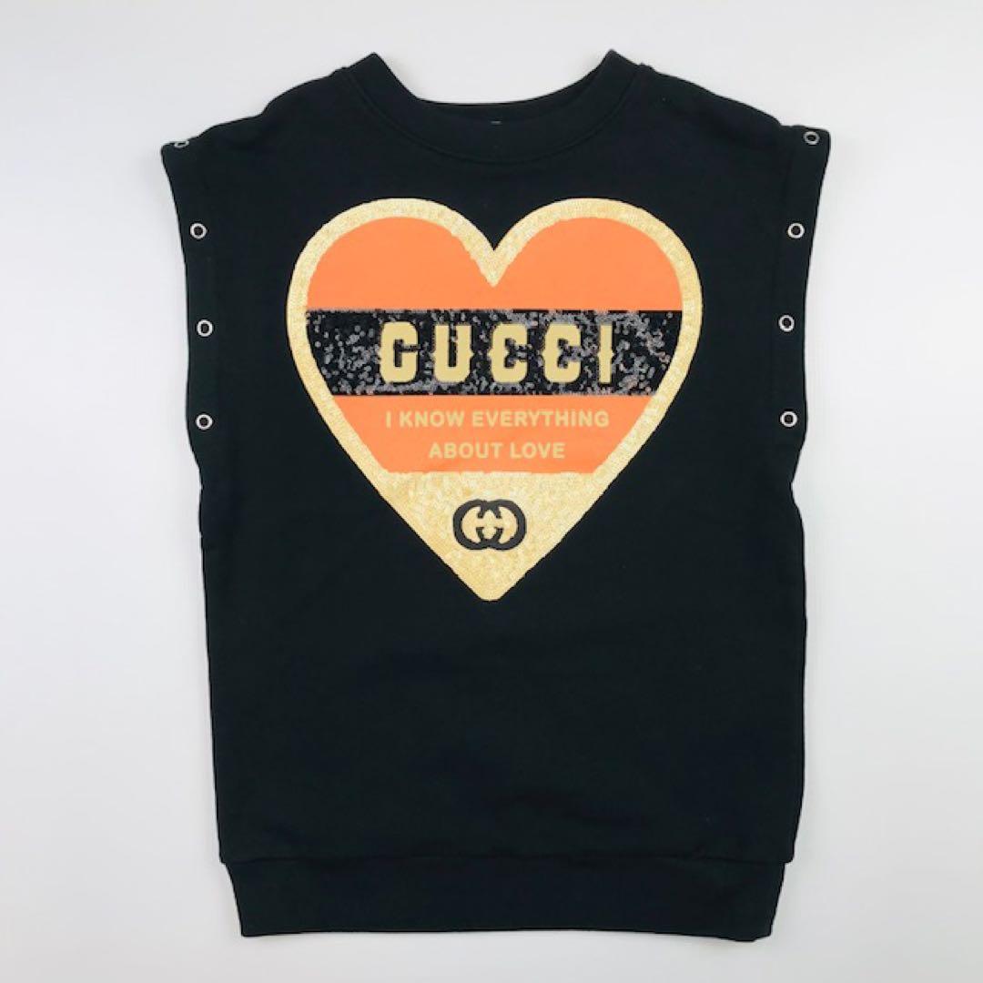 美品★GUCCI・キッズ スパンコール ベスト切替 スウェット5(110/60)