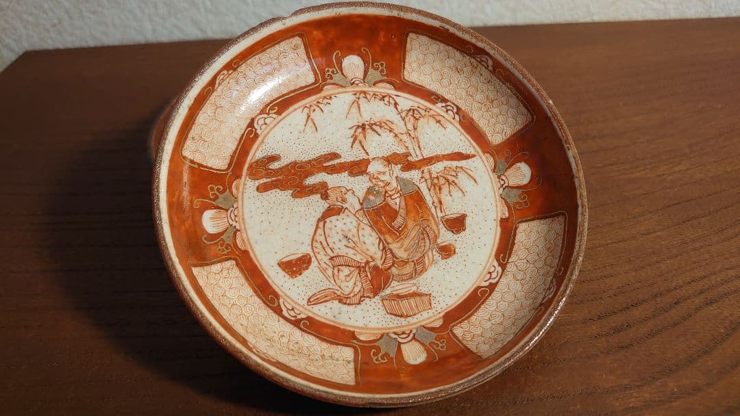 九谷焼 赤絵 小野窯 宮本屋窯 飯田屋 アンティーク九谷焼 蔵出し 2客