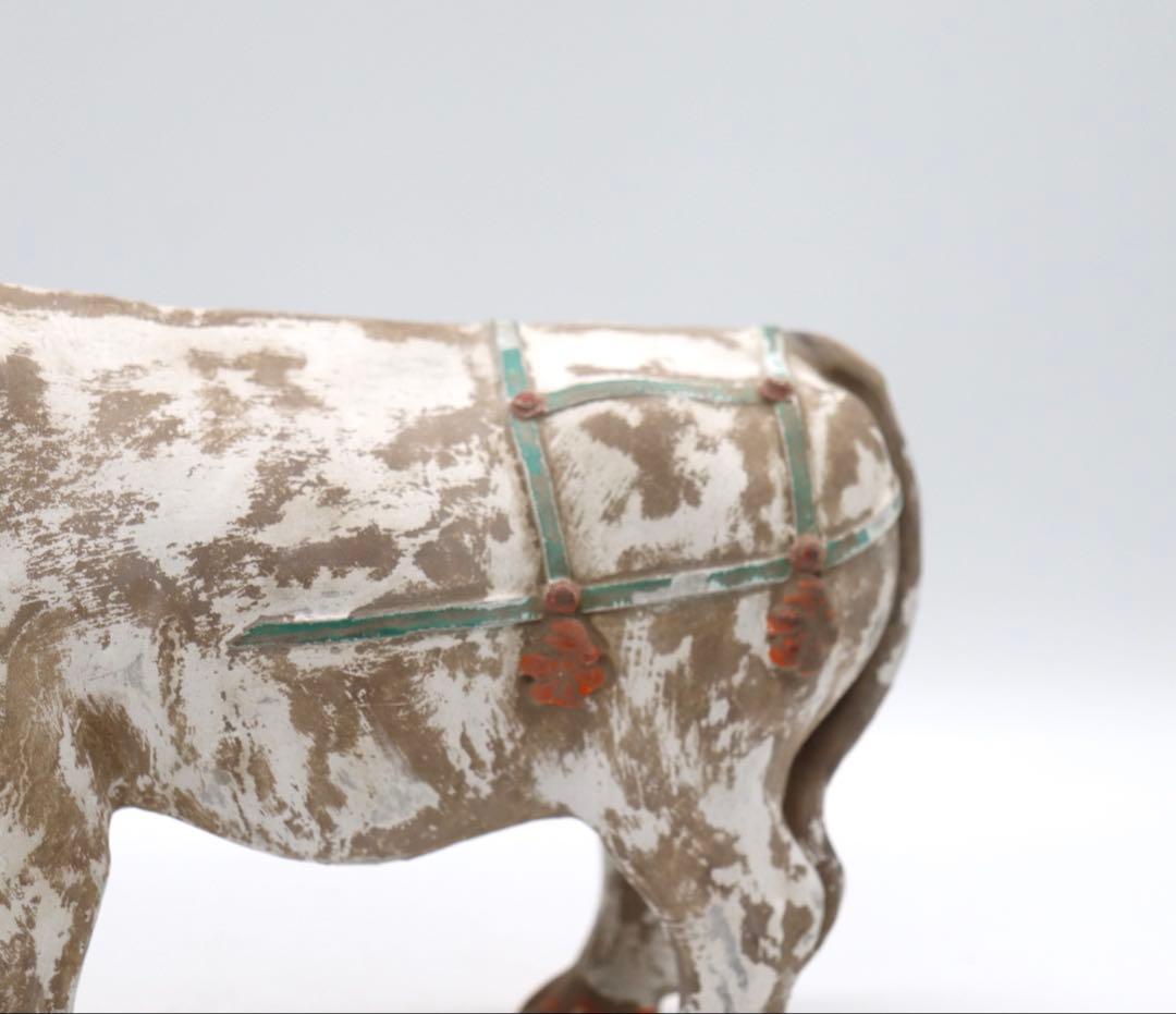 中国　漢時代　加彩陶器　牛　送料込み1218