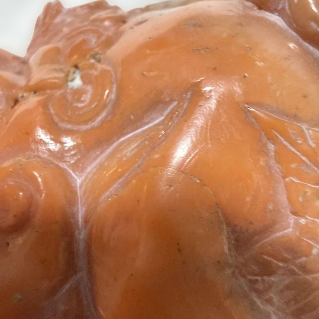 赤珊瑚 獅子 彫刻 高さ約7cm 重さ約179.2g