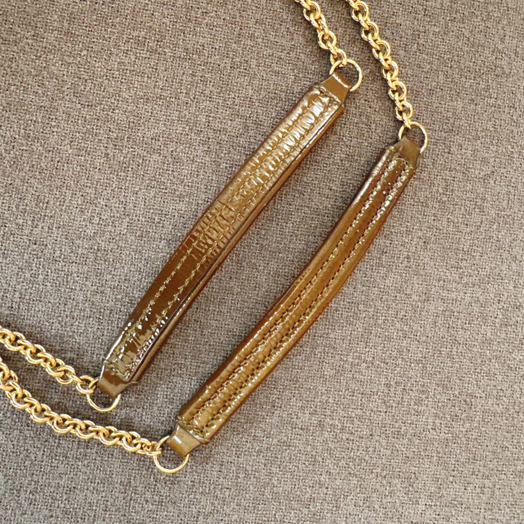 COACH　コーチ　ツイード チェーン 　パンコール　ショルダーバッグ　緑