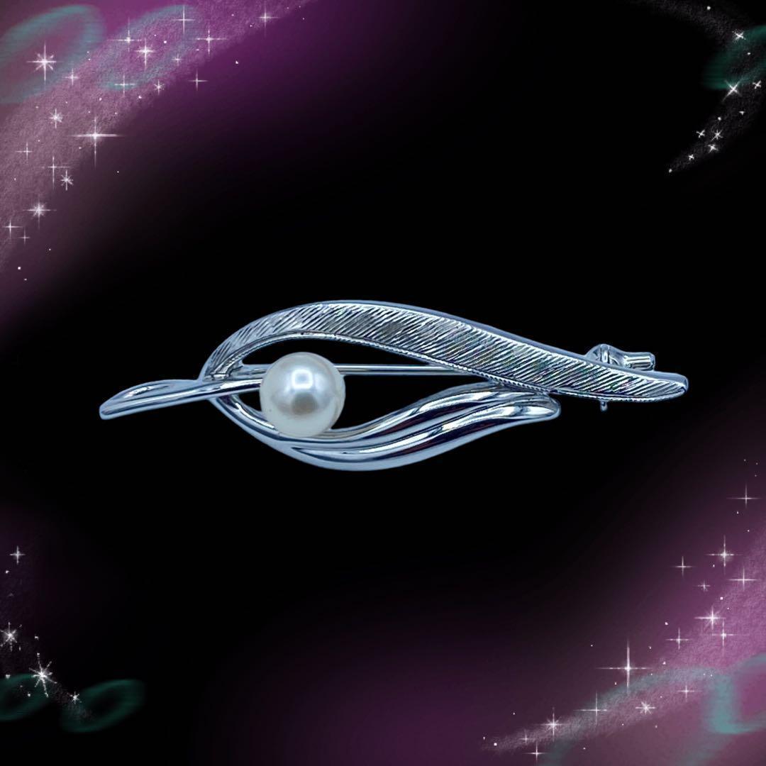 《美品》　タサキ　パール　ブローチ　SV925 （AD409）