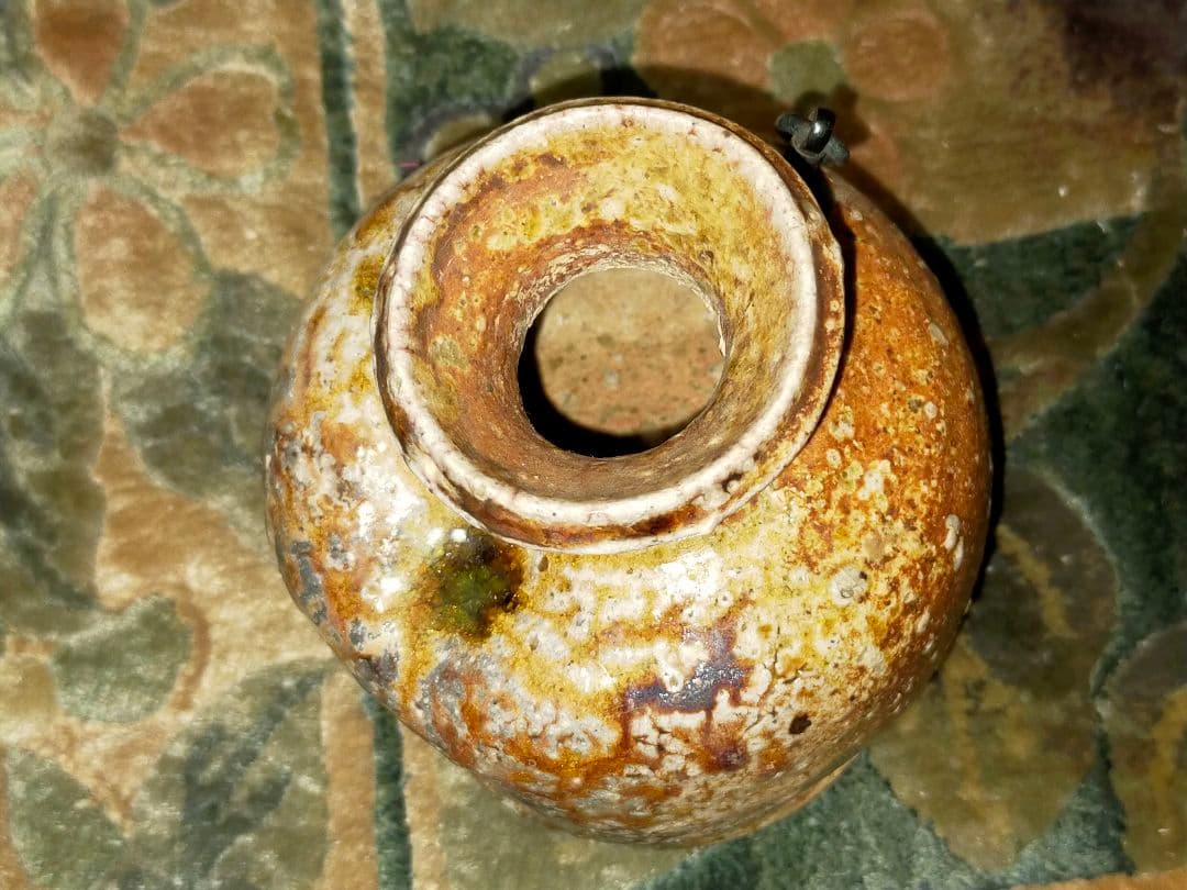 ♥新品♥ 信楽焼 蹲る ♥ 上田寿方 極上作品 共箱付き 花瓶 花器